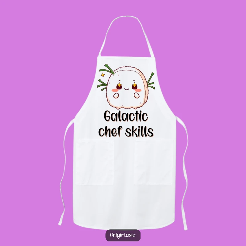 Funny Starry Eyed Onigiri Juggling Apron - Whimsical Kitchen Wear