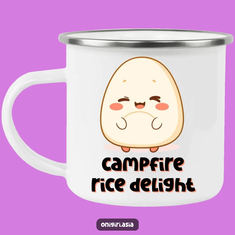 Adventure Funny Winking Onigiri Camping Mug: Sip & Snack Fun