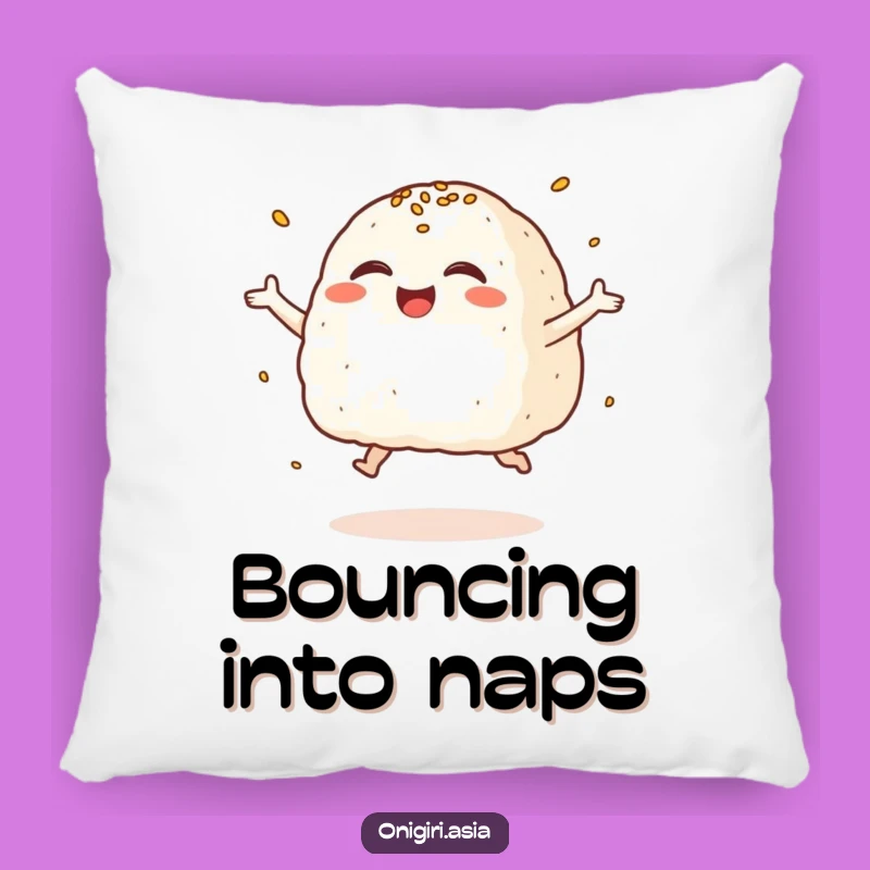 Funny Giggling Onigiri Pillow: Comfy Joyful Rice Ball Cushion