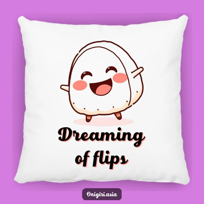 Funny Cartwheeling Onigiri Pillow - Cozy & Energetic Accent