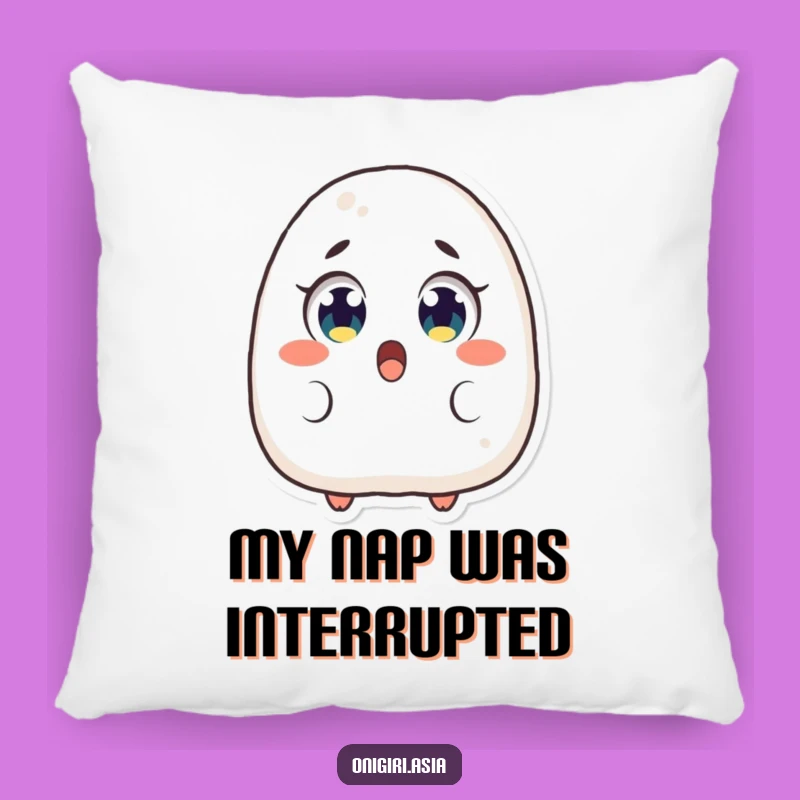 Funny Surprised Onigiri Pillow: Comfy Shocked Rice Ball Character Cushion