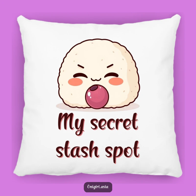 Funny Mischievous Onigiri Pillow: Comfy Sly Rice Ball Cushion
