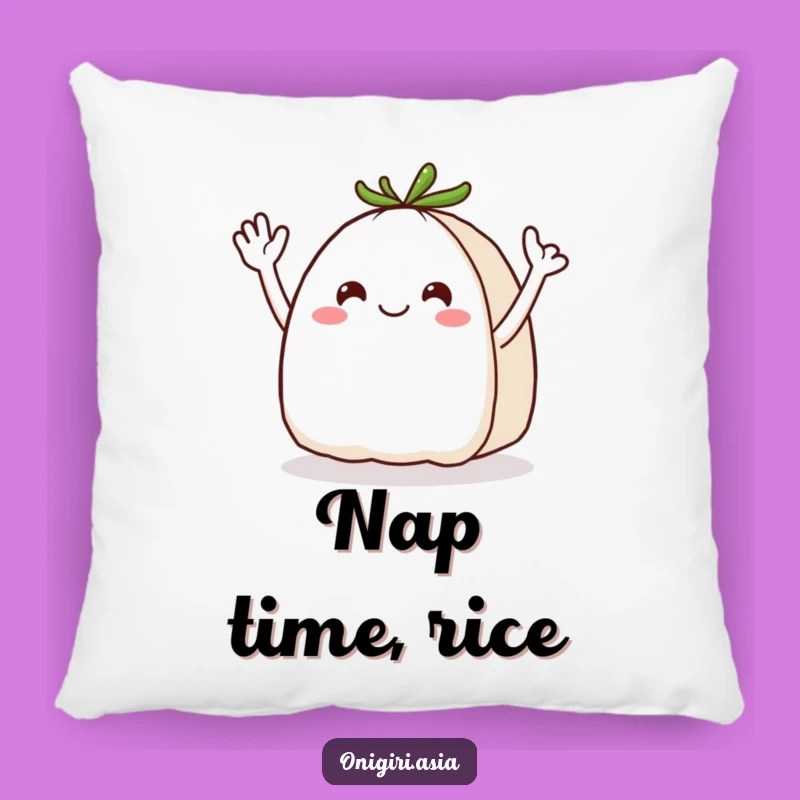 Funny Waving Onigiri Pillow: Cuddle Up with a Cheerful Rice Ball's Soft Hug!