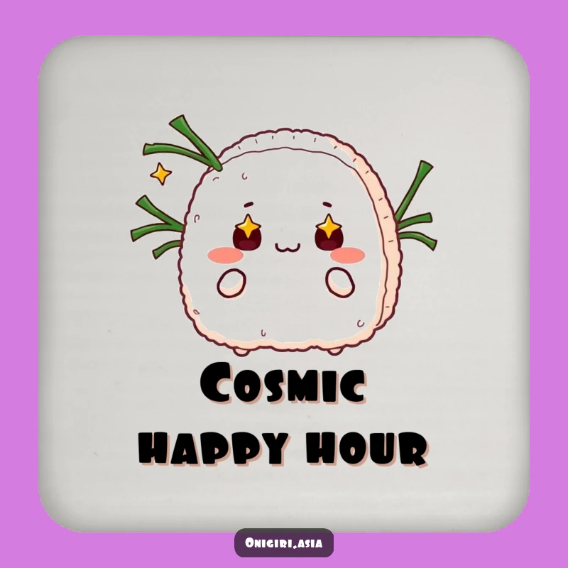 Funny Starry Eyed Onigiri Coasters - Whimsical Surface Protection