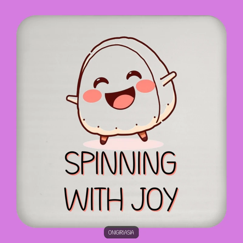 Funny Cartwheel Onigiri Coasters - Crescent Smile Surface Protection