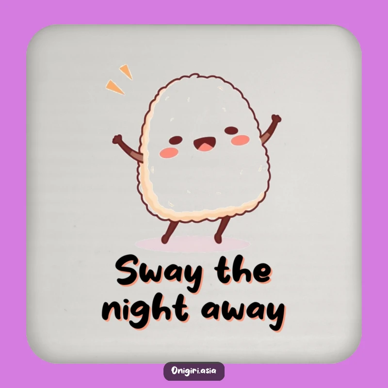 Funny Dancing Onigiri Coaster: Hilarious Rice Ball Character Drink Saver