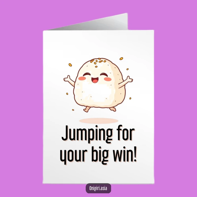 Free Printable Congrats Card: Giggling Onigiri Celebrates Your Triumph!