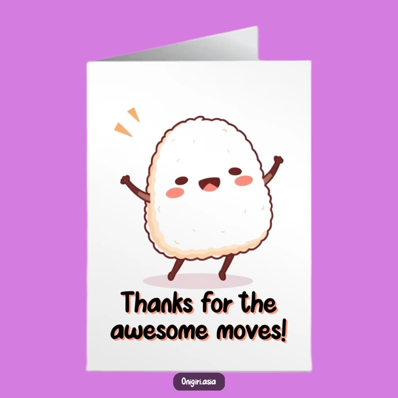 Free Printable Thank You Card: Dancing Onigiri Shows Gratitude with Fun!