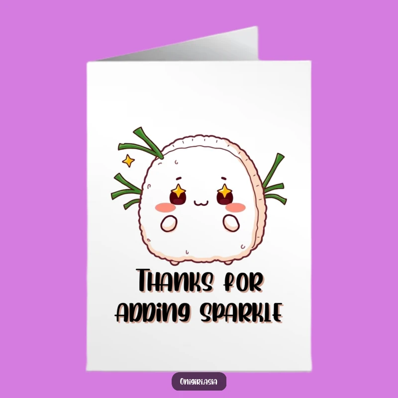 Free Printable Thank You Card: Starry Onigiri Juggler - Funny Downloadable Gift