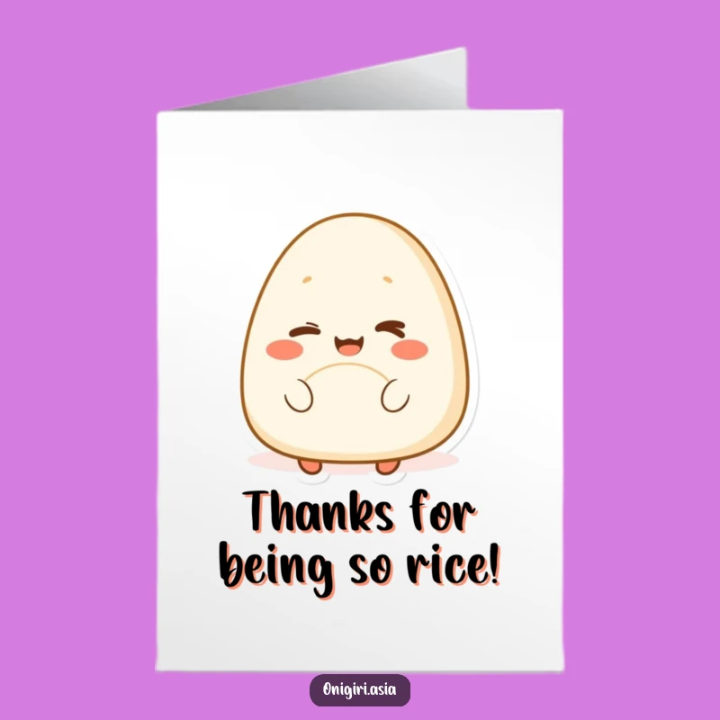 Free Printable Thank You Card: Winking Onigiri - Sweet Downloadable Gift