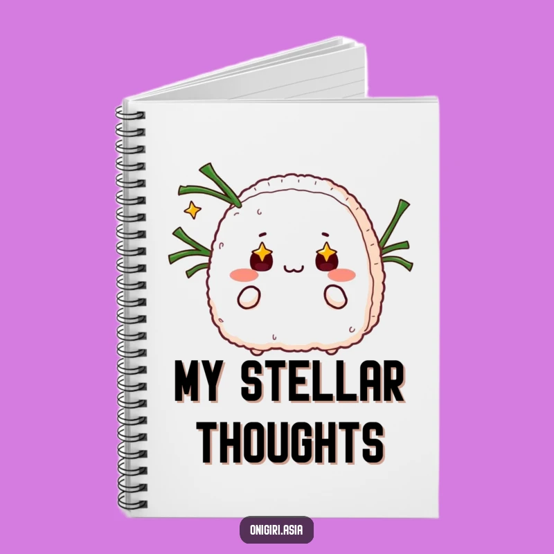 Funny Starry Eyed Onigiri Juggling Notebook - Whimsical Journal