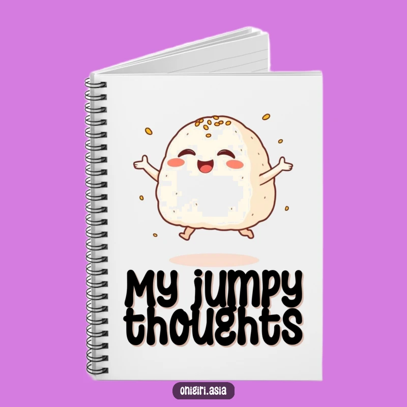 Funny Giggling Onigiri Notebook: Joyful Rice Ball Character Journal
