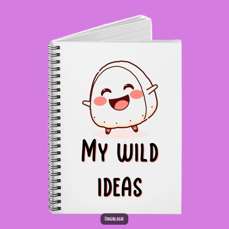 Funny Cartwheel Onigiri Notebook - Crescent Smile Journal