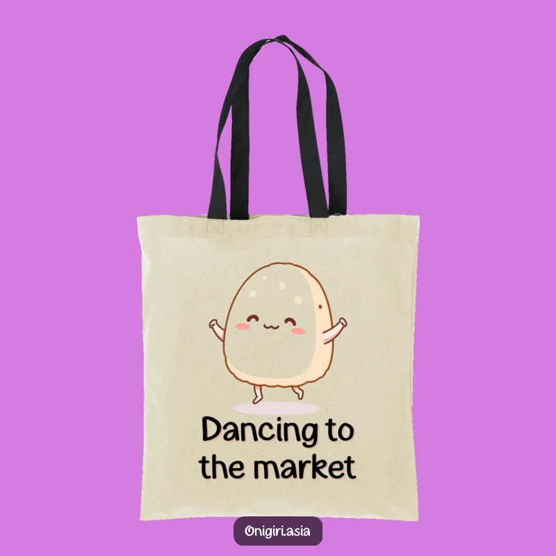 Funny Dancing Onigiri Tote Bag - Joyful Foodie Accessory