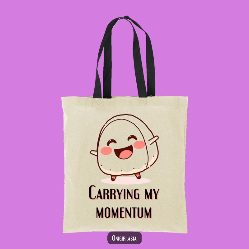 Funny Cartwheel Onigiri Tote Bag - Crescent Smile Accessory