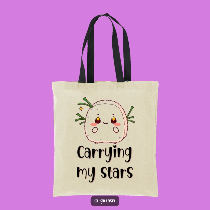 Funny Starry Eyed Onigiri Juggling Tote Bag - Whimsical Accessory